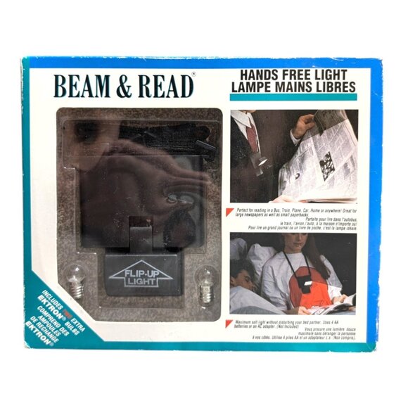 BEAM AND READ Portable Reading Working Light NIB 2 Ektron Extra Bulbs, New - Picture 1 of 6